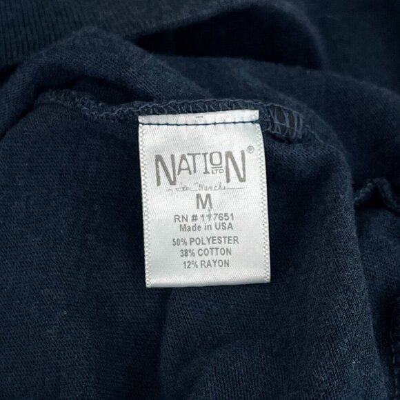 Nation Ltd Distressed Scoop Neck Long Sleeve Loose Fit Sweater Top Blue Women‎ M - Picture 6 of 10